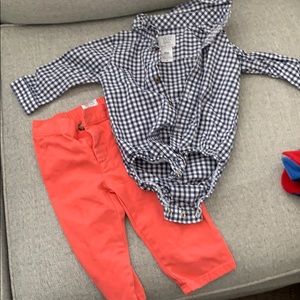 Baby onesie button up and pants